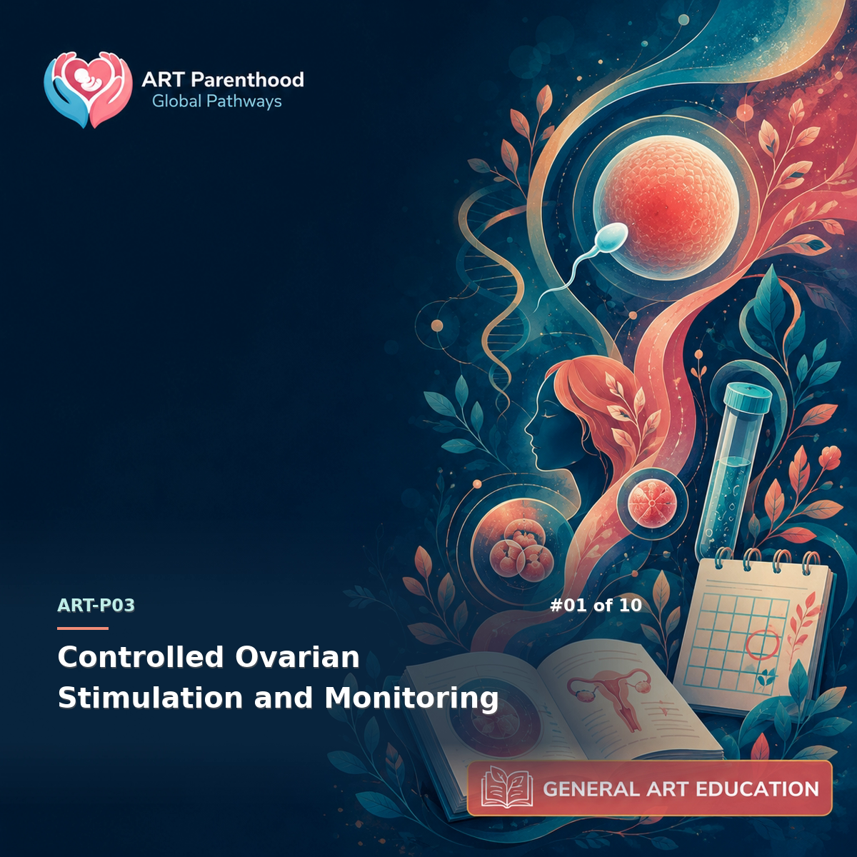 General ART Education education card for ART-LP03-01: Controlled Ovarian Stimulation and Monitoring.