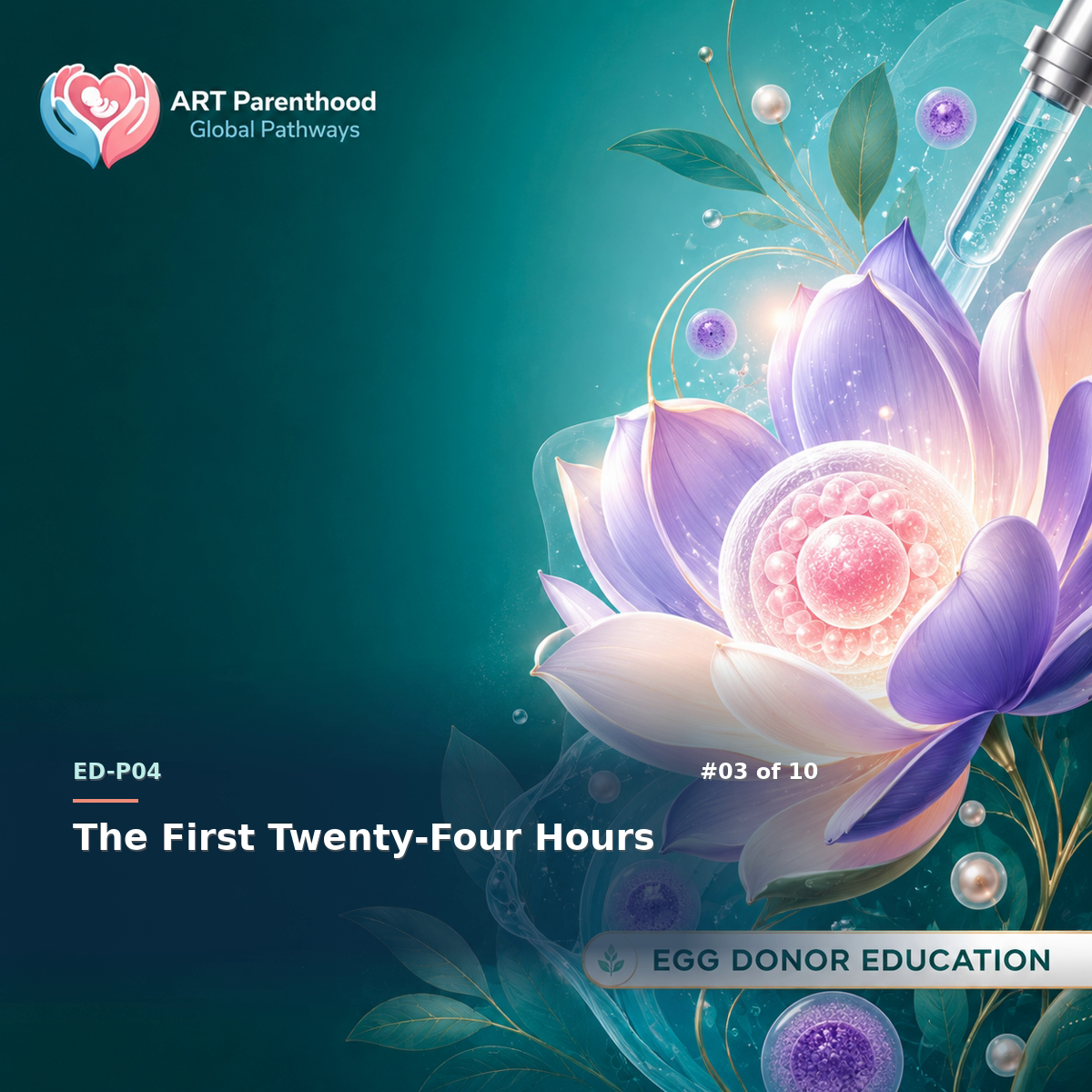Egg Donors education card for ED-LP04-03: The First Twenty-Four Hours.