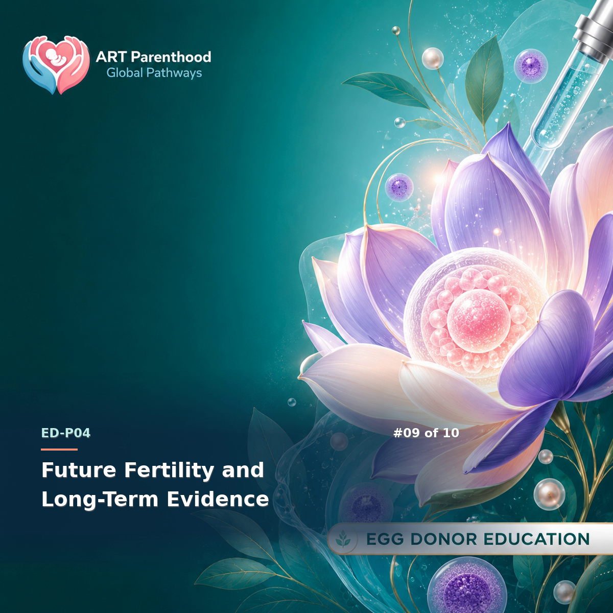 Egg Donors education card for ED-LP04-09: Future Fertility and Long-Term Evidence.