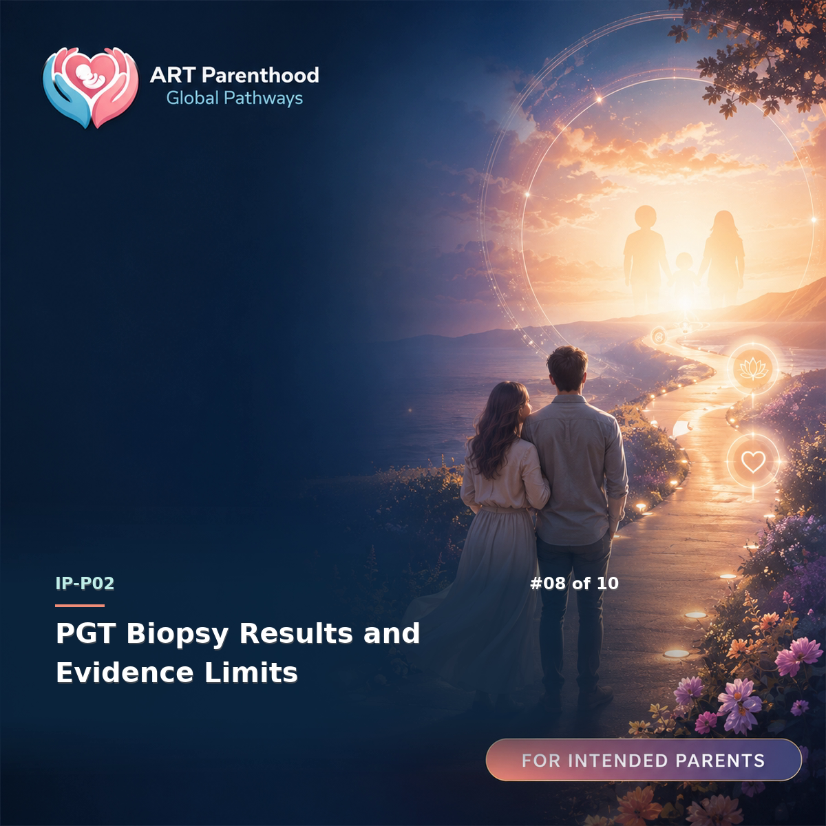 Intended Parents education card for IP-LP02-08: PGT Biopsy Results and Evidence Limits.